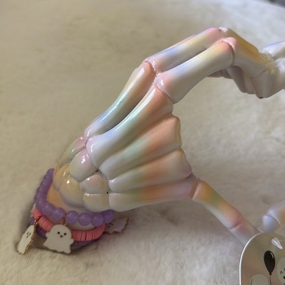 Summerween Pink Halloween Skeleton Heart Hands Ghost Bracelet Pastel Rainbow NEW - Picture 2 of 10